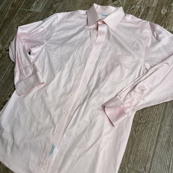 2/$18 SALE! Daniel Cremieux Button Up Shirt Mens 17.5 Pink Slim Fit Business - Picture 3 of 7